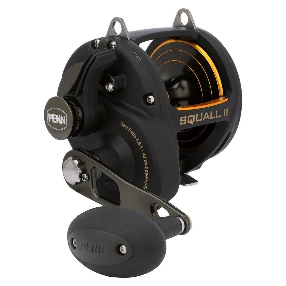 PENN Squall II lever drag reel with graphite frame for lightweight saltwater trolling