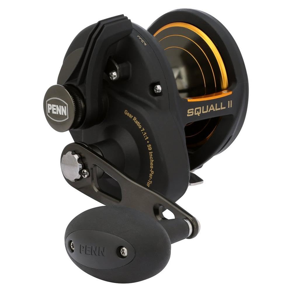 PENN Squall II lever drag reel with graphite frame for lightweight saltwater use