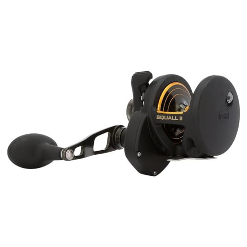 PENN Squall II reel sideplates highlight ergonomic grip for comfortable all-day casting.