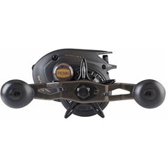 PENN Squall Low Profile Reel Black Smoke close-up illustrates durable finish for saltwater use