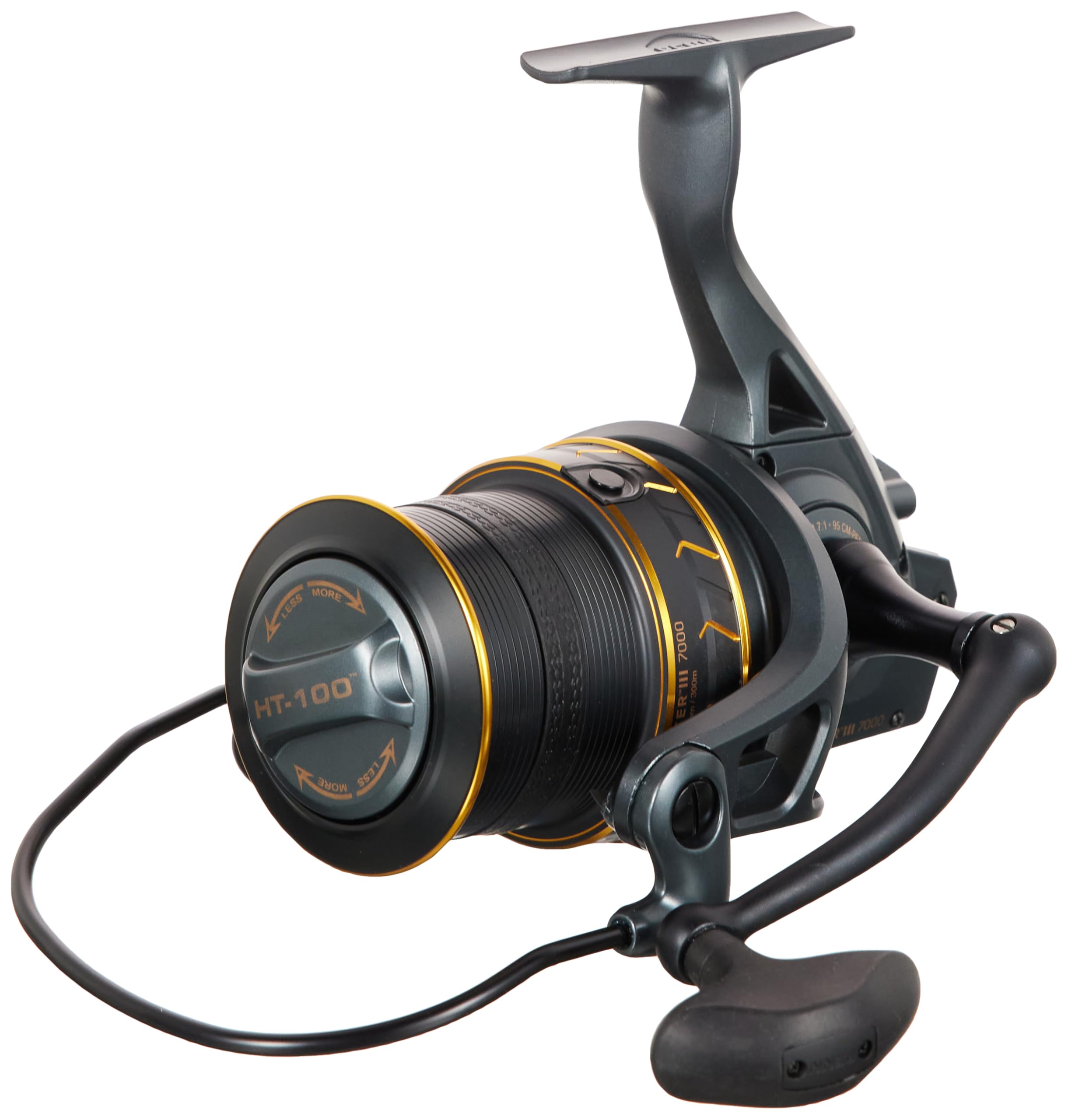 Angled shot of the reel showing its robust build and design