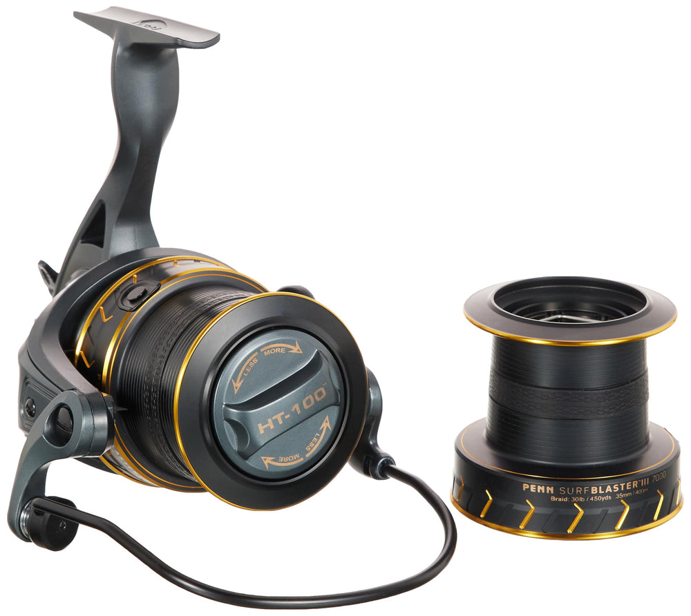 PENN Surfblaster III reel full view shows rugged saltwater build for long casts