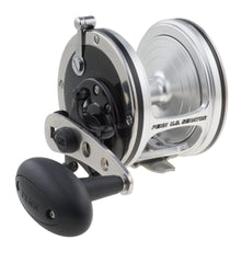 PENN US Senator 113N fishing reel, black and silver, balanced feel for precise retrieves.
