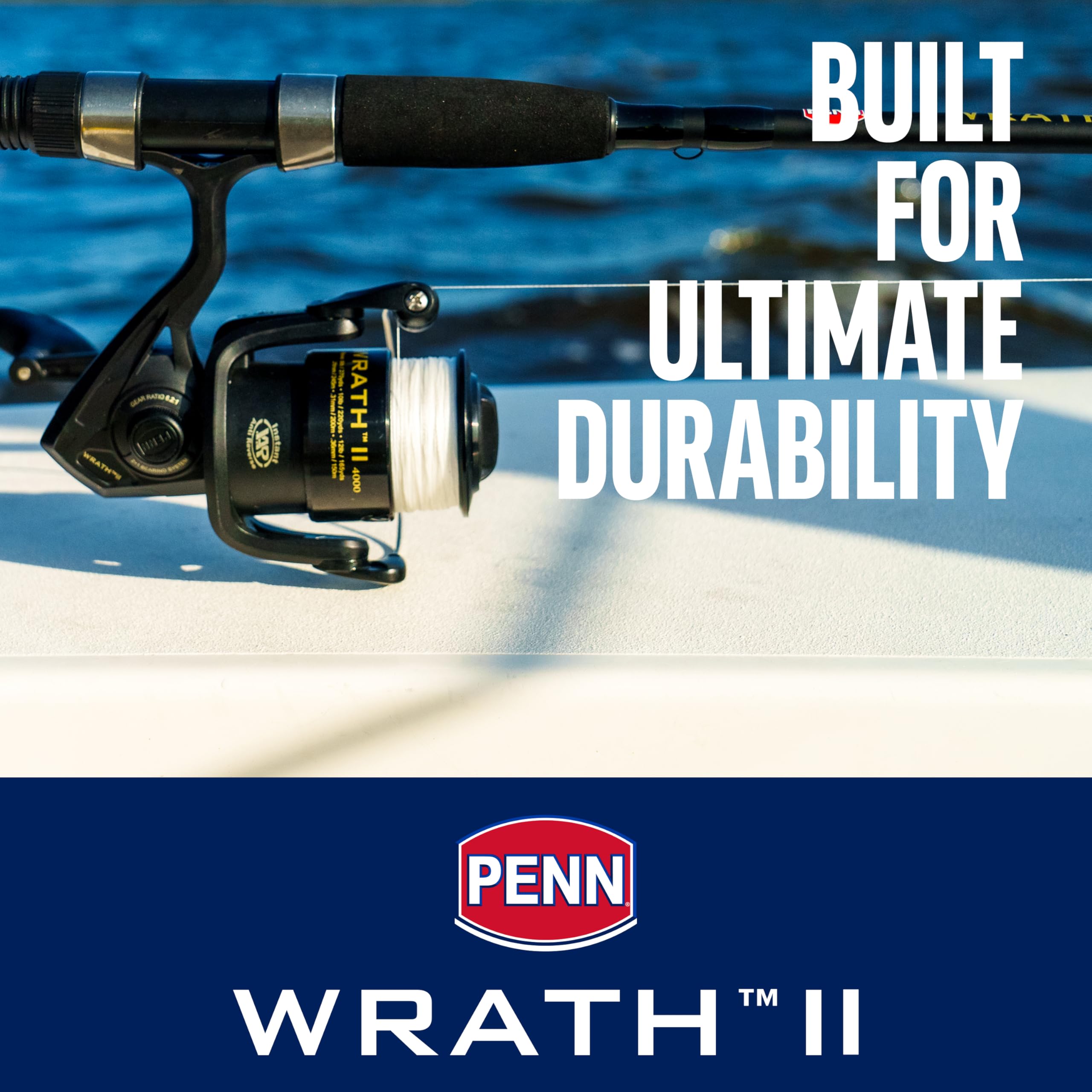 PENN Wrath II 3000 machined aluminum spool provides smooth line control.