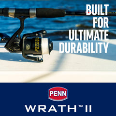 PENN Wrath II 3000 machined aluminum spool provides smooth line control.