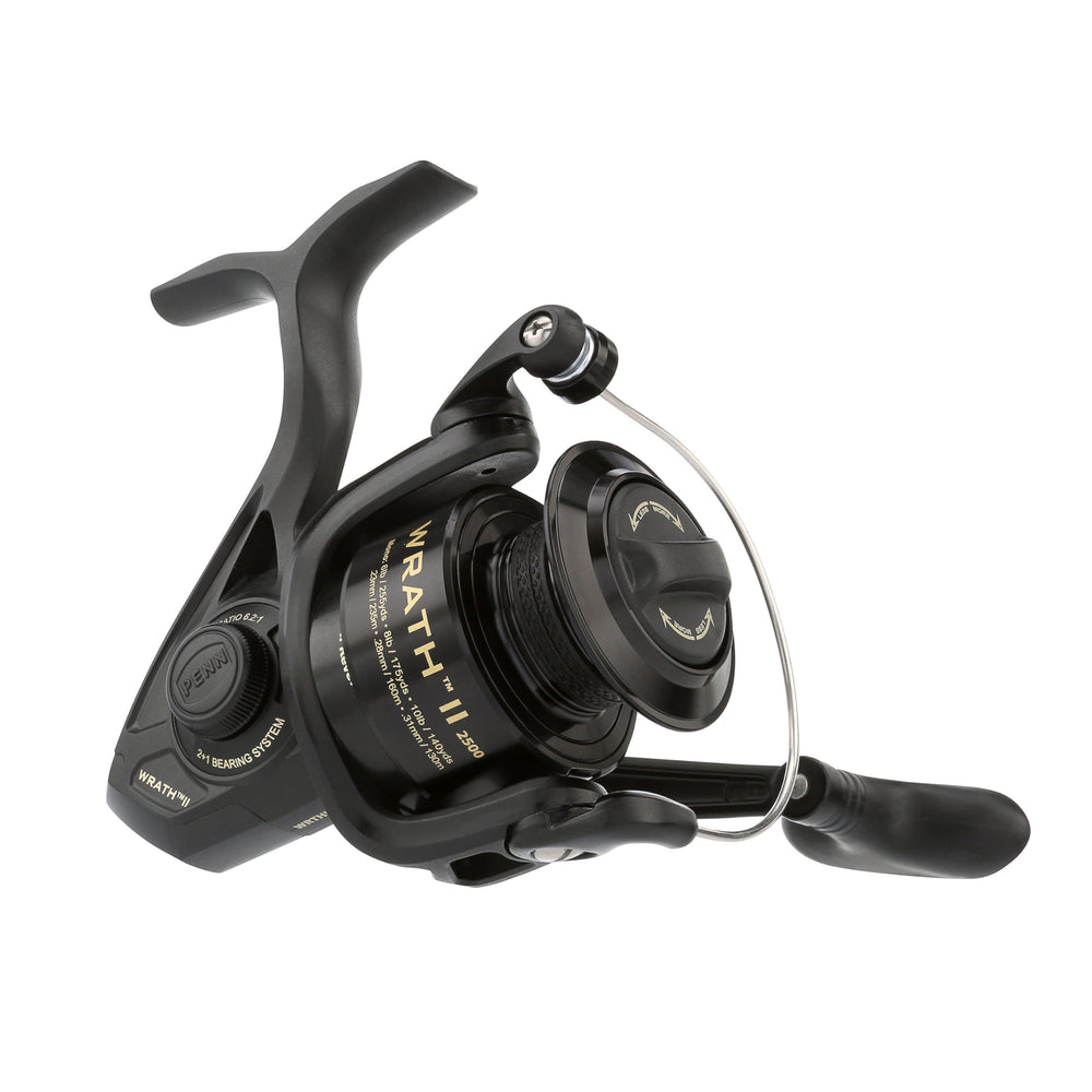 PENN Wrath II graphite body offers lightweight strength for saltwater fishing.