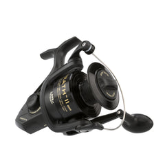 PENN Wrath II reel body highlights lightweight corrosion-resistant graphite for durable saltwater use.
