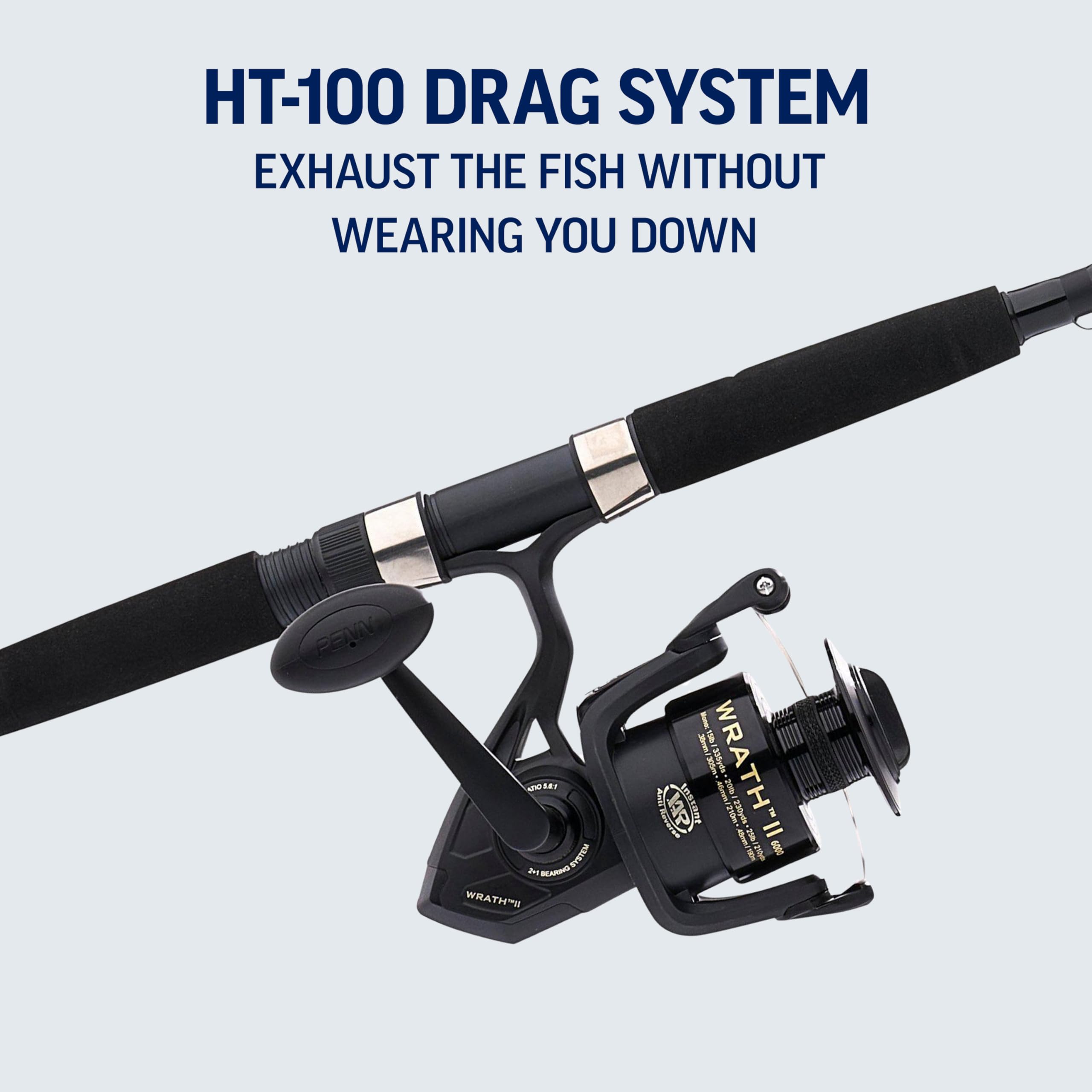PENN Wrath II two-piece rod design for easy travel and storage