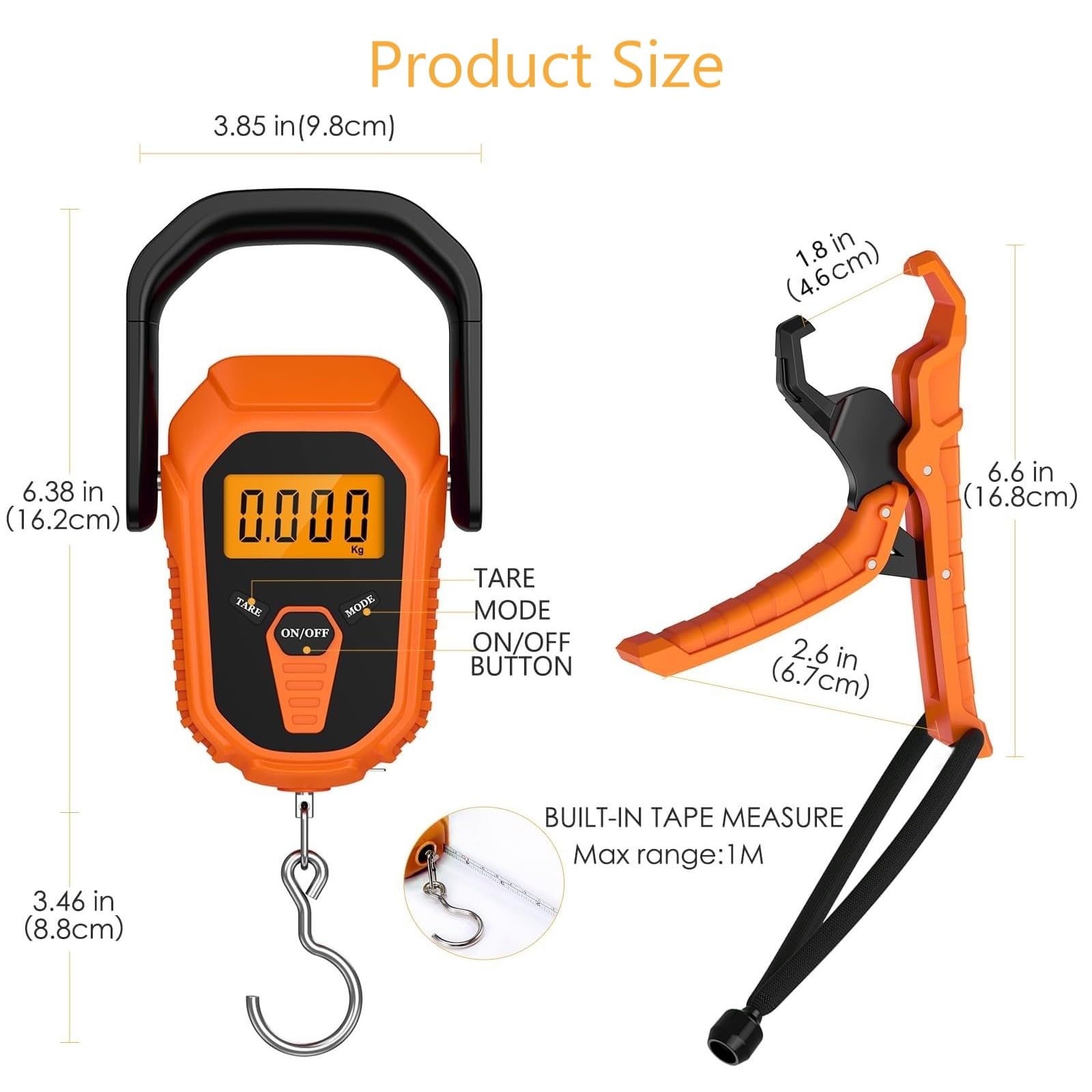 Ergonomic, non-slip grip handle on the PENTASPI scale
