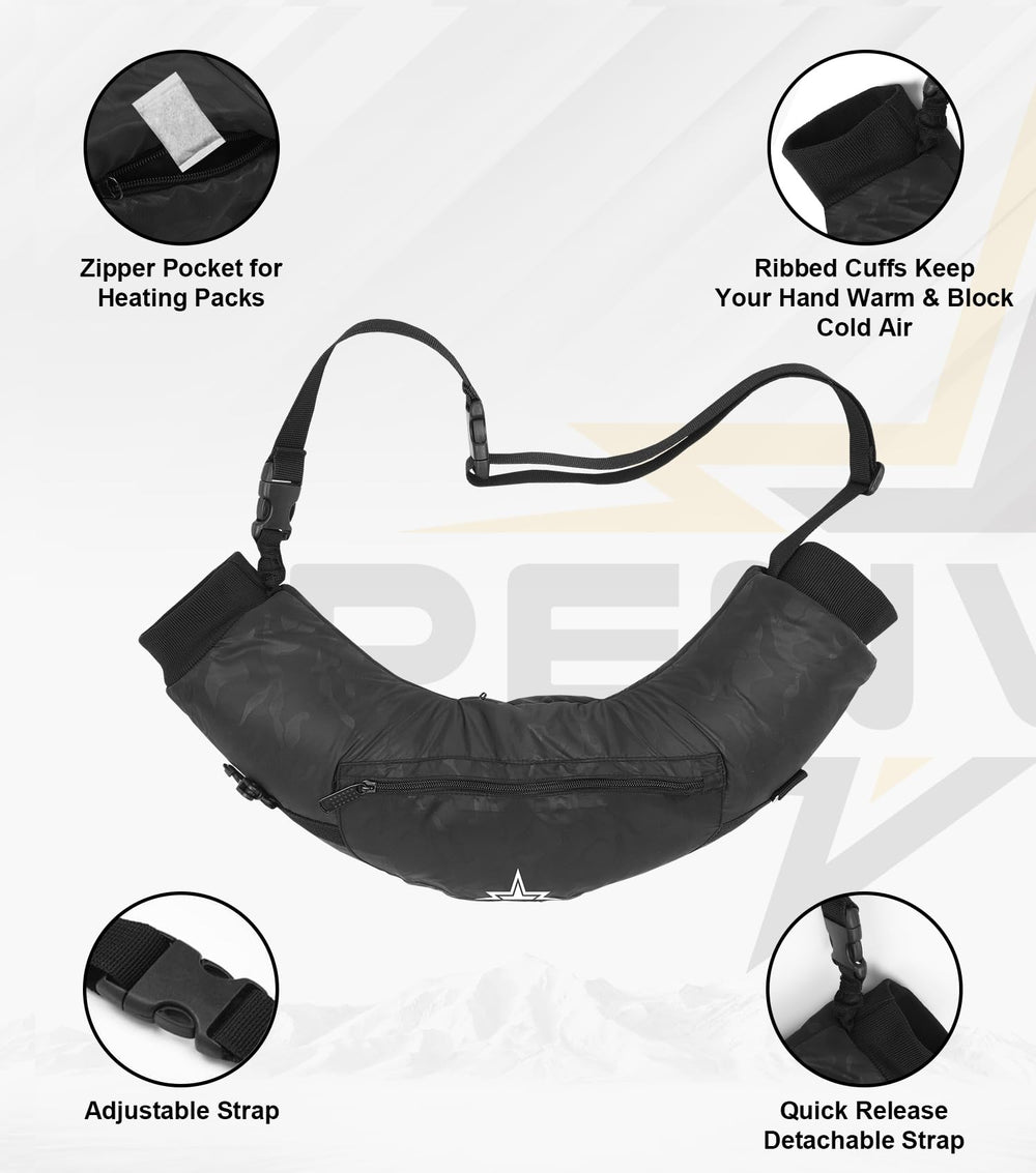 Penveer hand warmer pouch close-up ribbed cuffs locking in heat during hunts