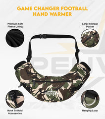 Penveer Hand Warmer Pouch side view showing ribbed cuffs sealing warmth
