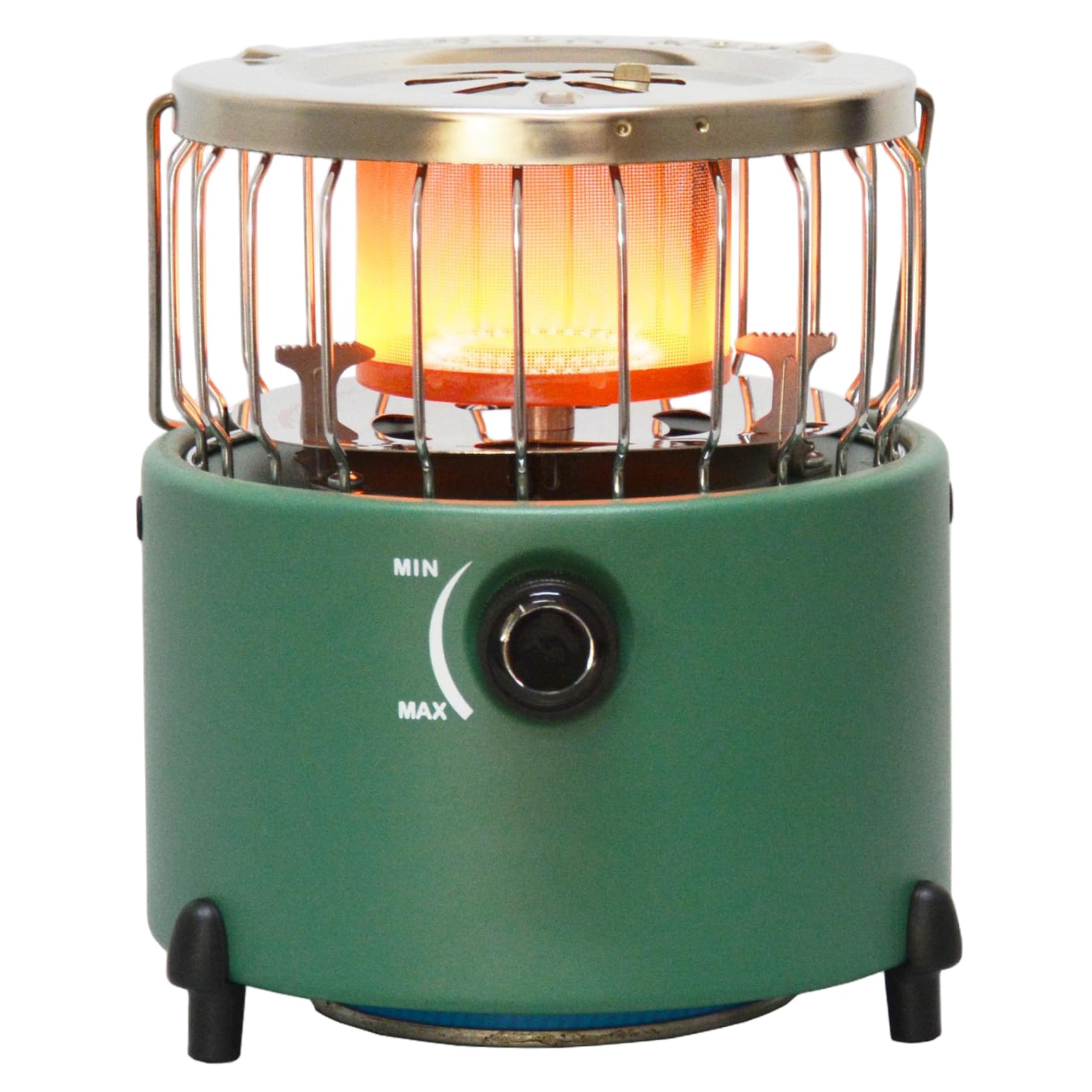 Peosaard camping heater with a compact design and carrying handle.