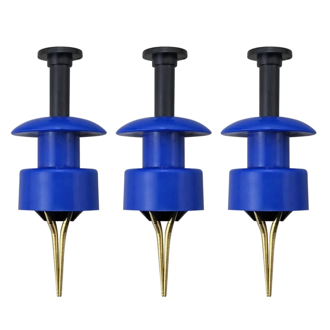 Peosaard Pellet Bander blue clip close-up for fast bait mounting.