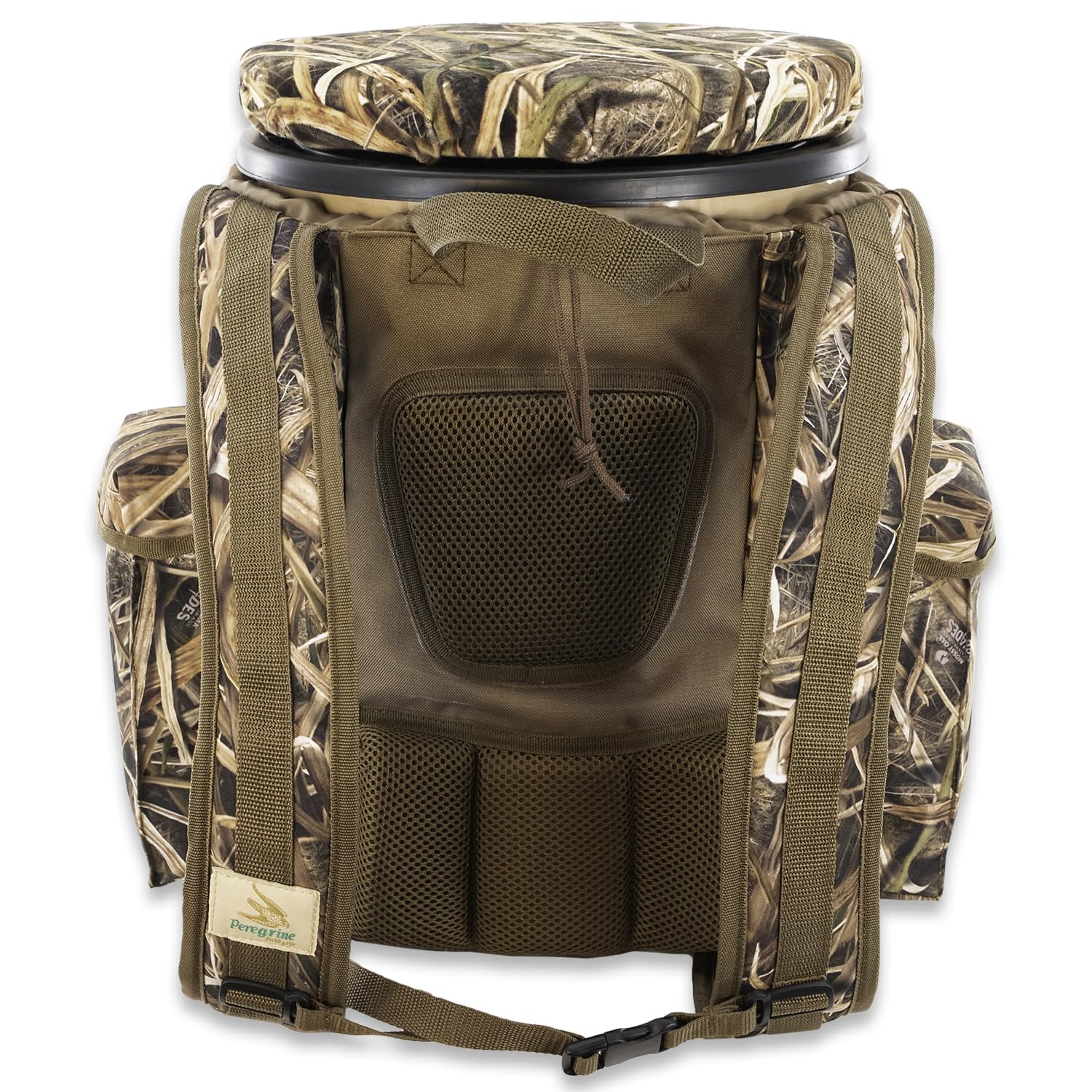 Peregrine Venture Bucket Pack Lite ergonomic shoulder straps for comfortable carry