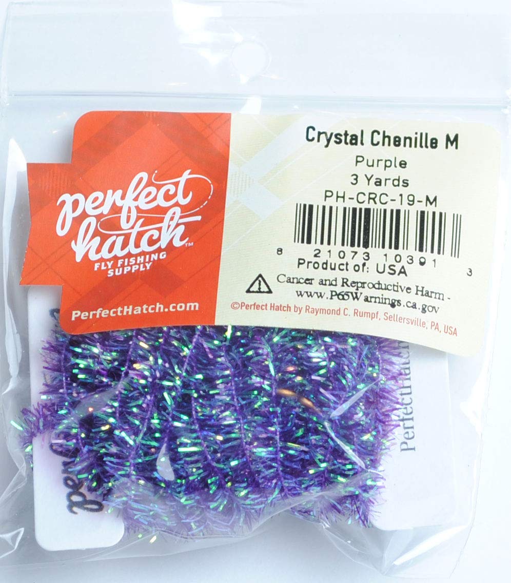 Perfect Hatch Crystal Chenille Purple M for durable, versatile nymphs and egg-patterns.