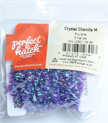Perfect Hatch Crystal Chenille Purple M for durable, versatile nymphs and egg-patterns.