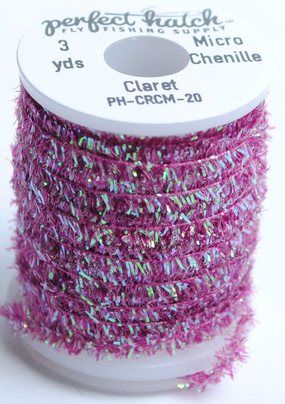 Perfect Hatch Micro Crystal Chenille Claret for fly tying, durable and great for creating scaled patterns.