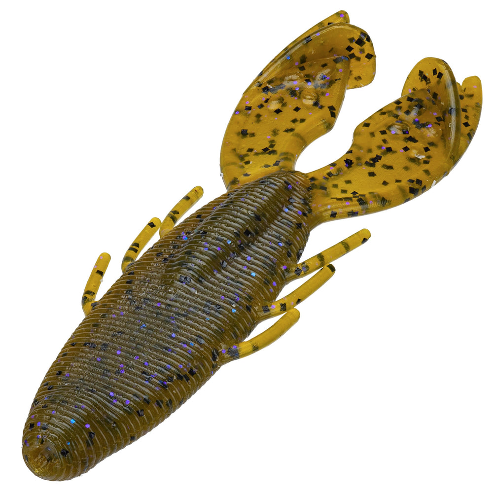 Perfection Lures Dudley's 3.75-inch flippin bait top view highlights hourglass profile for improved hooksets.