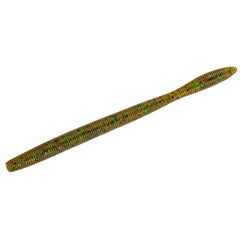 Perfection Lures Dudley’s Finesse Worm in green pumpkin—realistic profile for bass attraction.