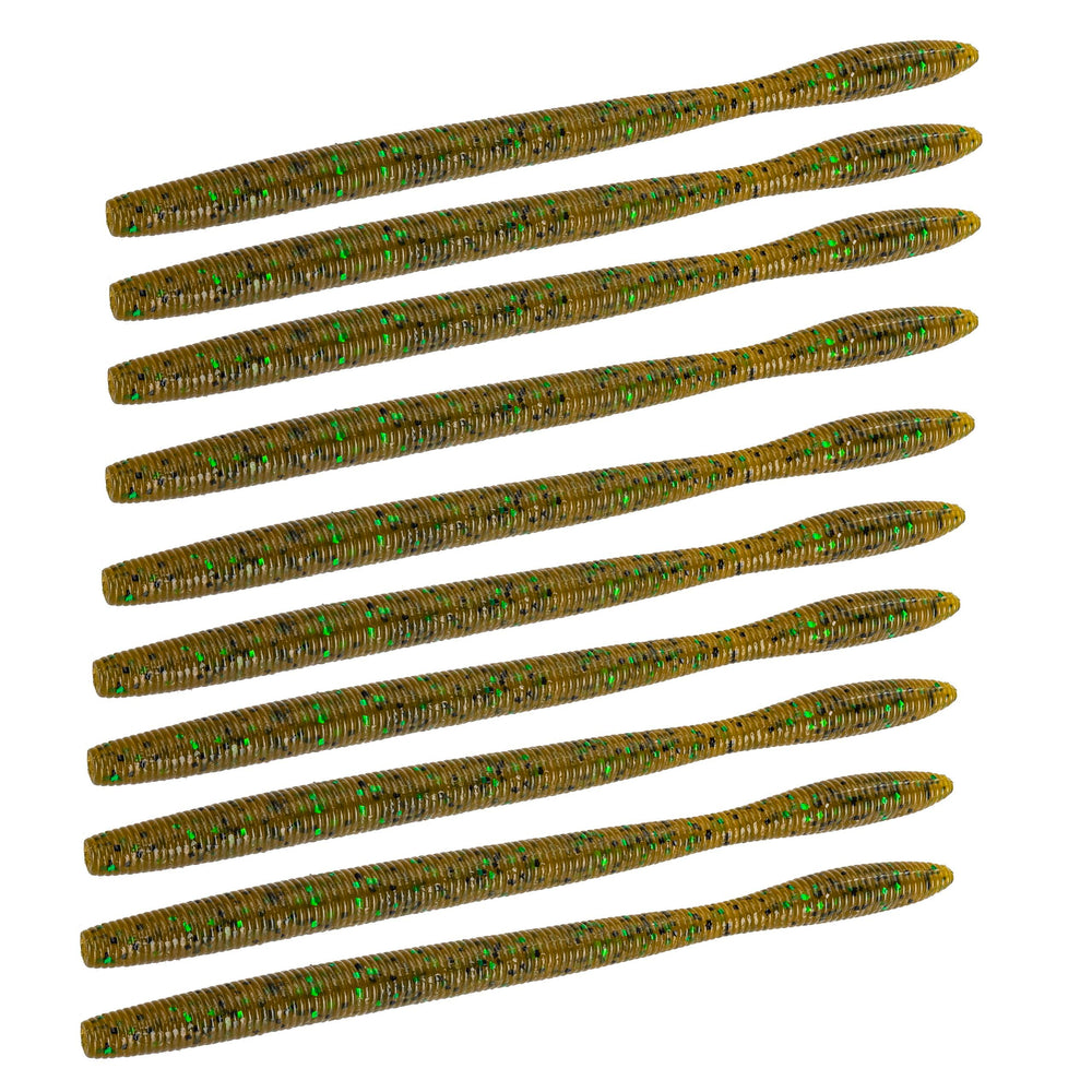 Dudley’s Finesse Worm with bulb tail delivers lifelike movement for bottom presentations.