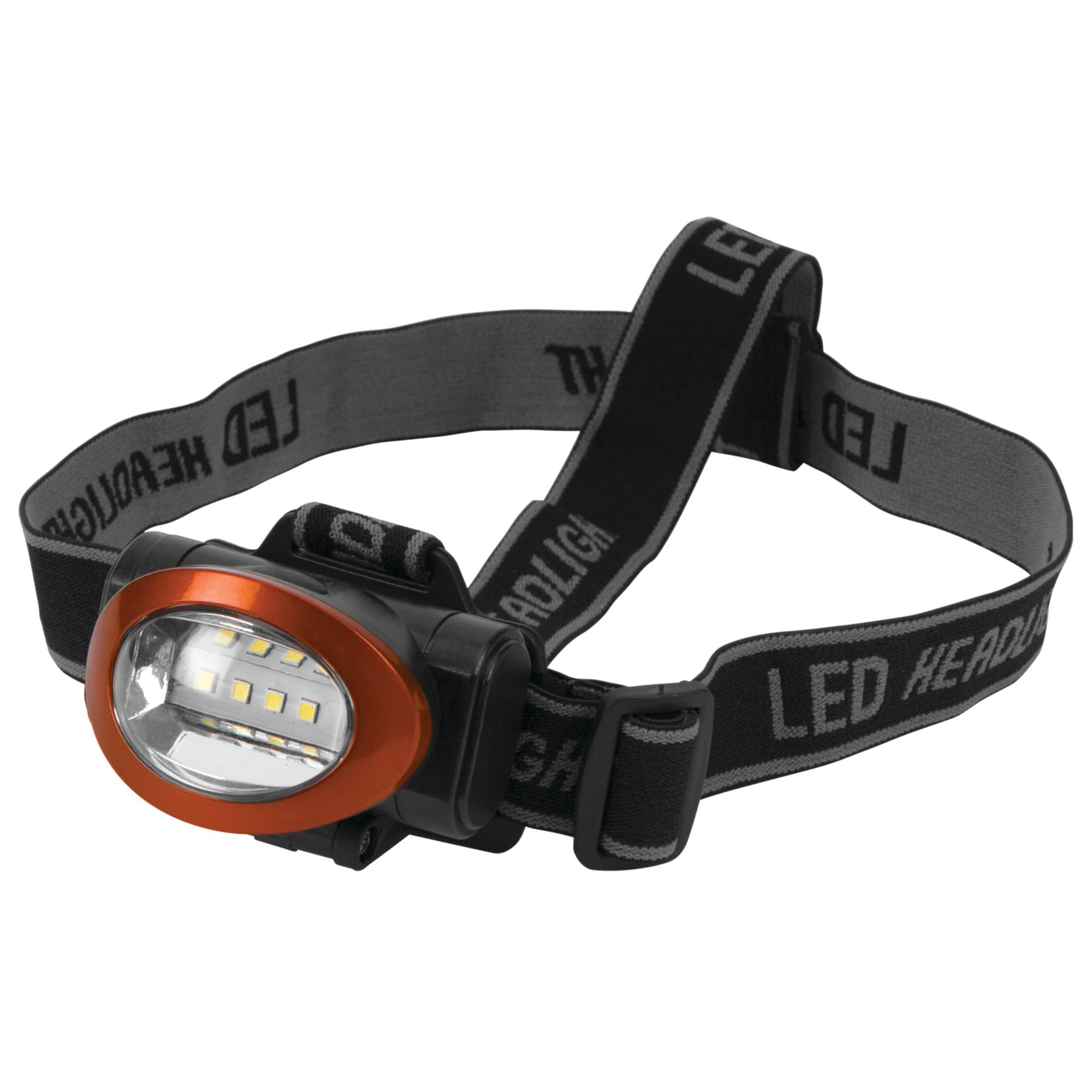 Performance Tool W2374 headlamp front view showing compact red design for hands-free lighting