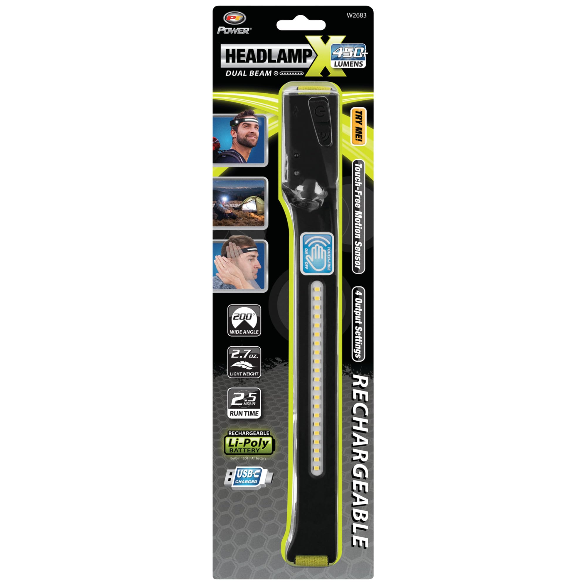 Performance Tool W2683 headlamp package shot showing ready-to-use design