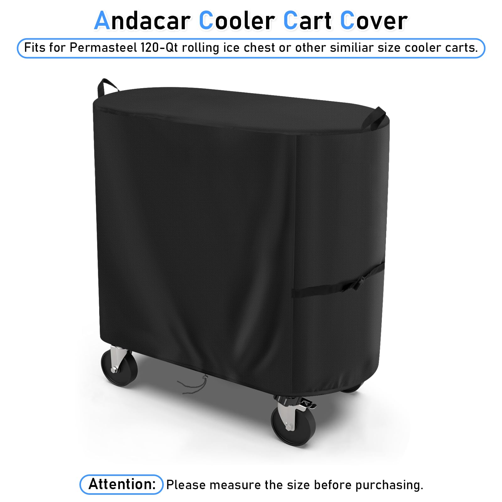 Permasteel 80 qt rolling cooler cover close up fabric showing waterproof weave for durability.