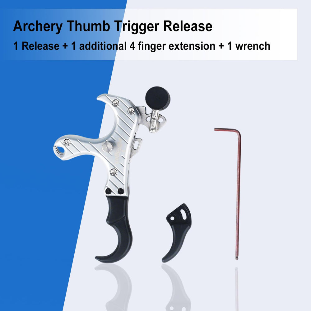 Perogen archery thumb trigger release with coach lock accessory for safe training.