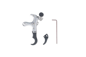 Perogen archery thumb trigger release close-up showing ergonomic grip for stable holds.