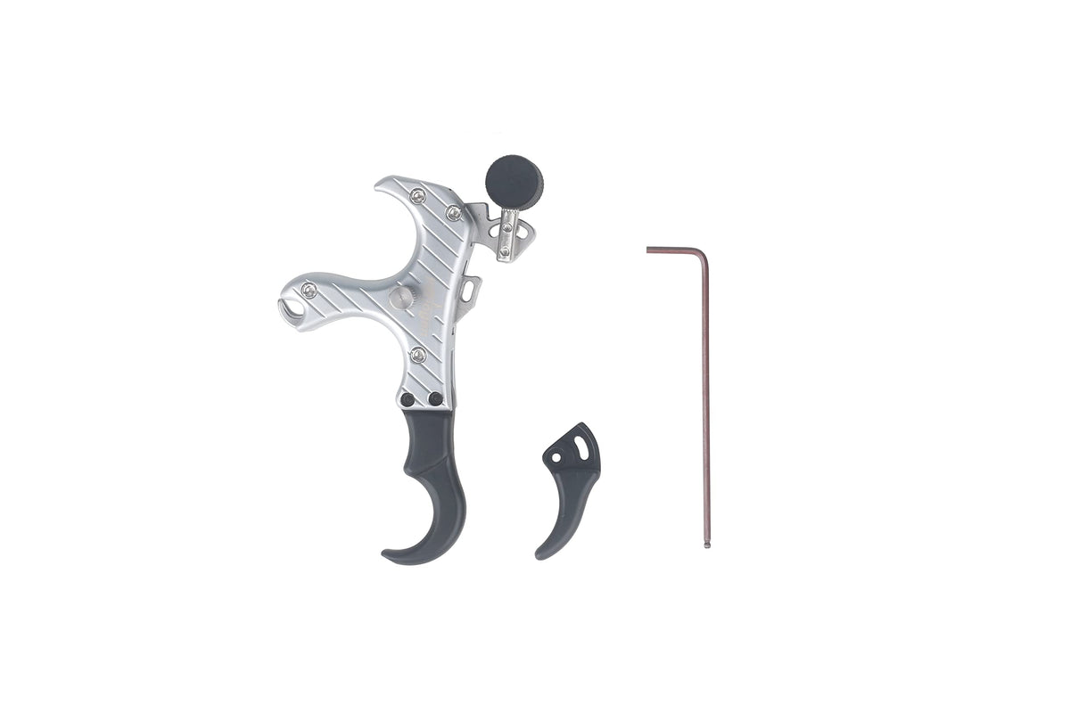 Perogen archery thumb trigger release close-up showing ergonomic grip for stable holds.