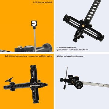 Perogen Recurve Bow Sight includes 8/32 ring pin for versatile mounting options.