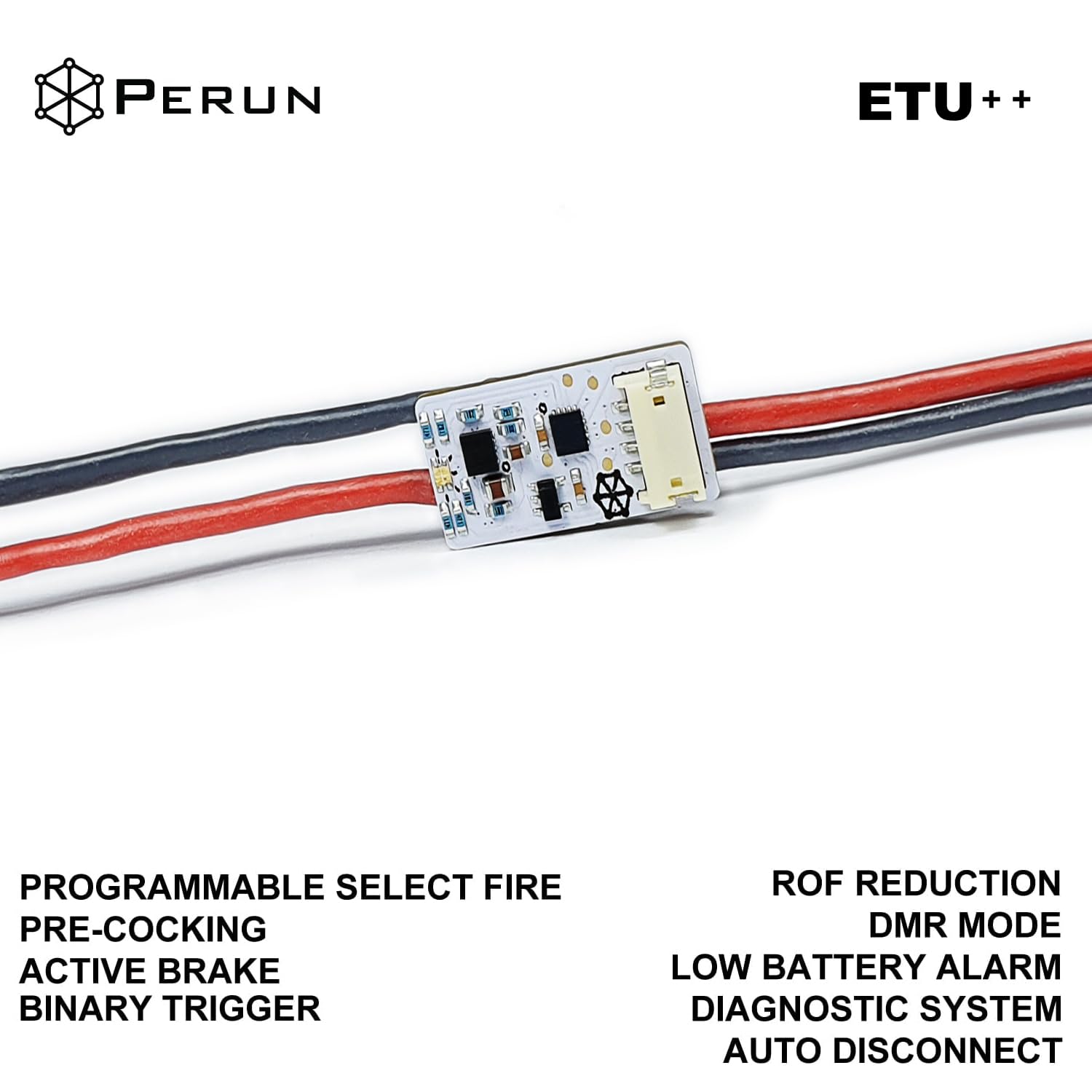 Perun ETU++ programmable firing modes deliver safe, semi, burst, and auto options.