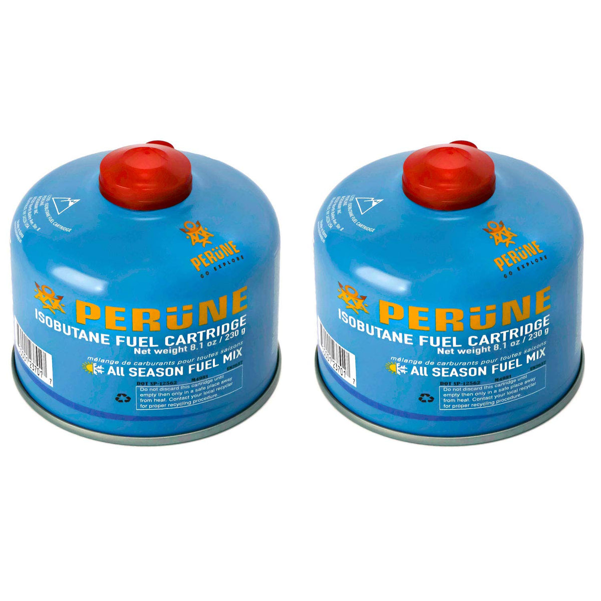 Perune iso-butane camping fuel canister 2-pack enables quick boils in any season.