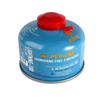 Perune iso-butane camping fuel canister ready for stove use, delivering steady heat for meals.