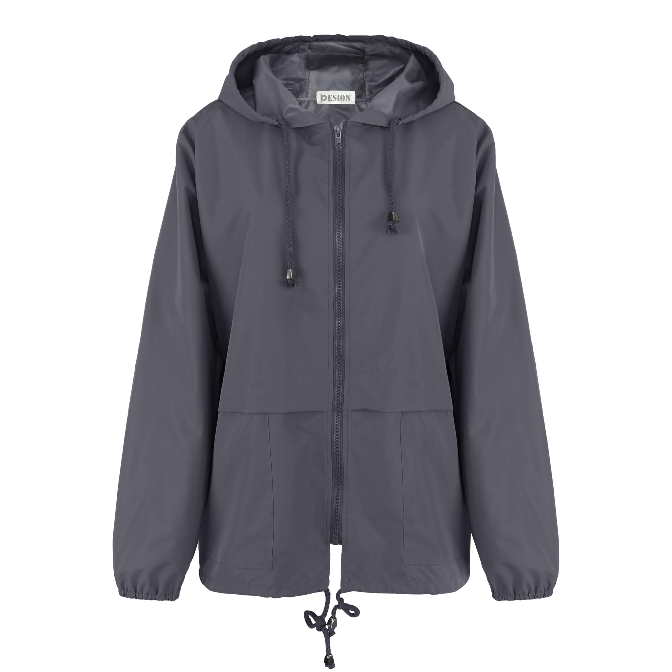 PESION jacket drawstring hem showcases snug, weather-sealing fit