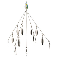 Pesoncarl 5-arms umbrella rig 9inch boosts lure rotation to attract bass and stripers.