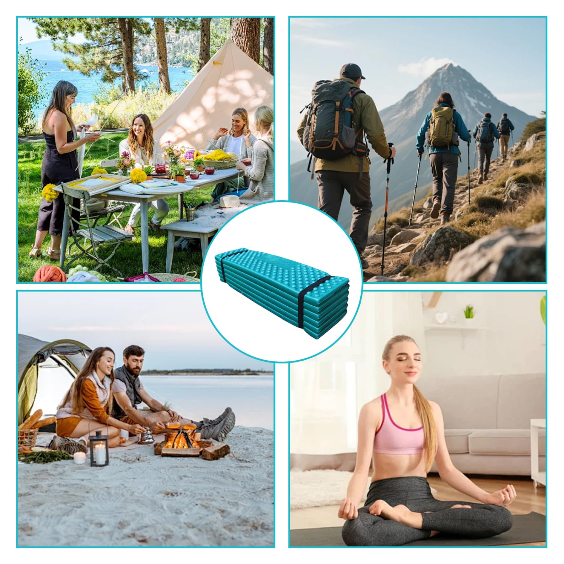 Pesoncarl Foam Sleeping Pad – Ultralight, Waterproof Egg-Crate Comfort for Outdoor Camping & Hiking