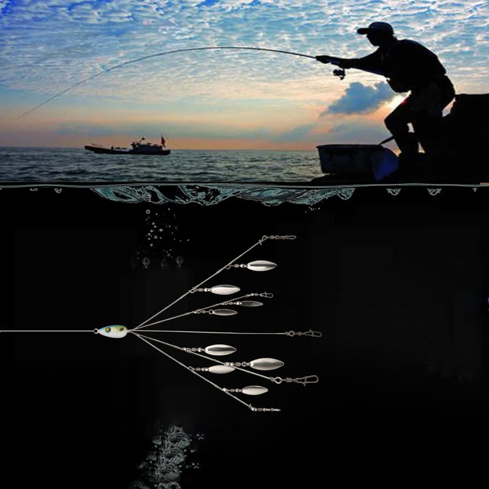 Pesoncarl stainless steel umbrella rig resists rust for durable use in lakes and coastal waters.
