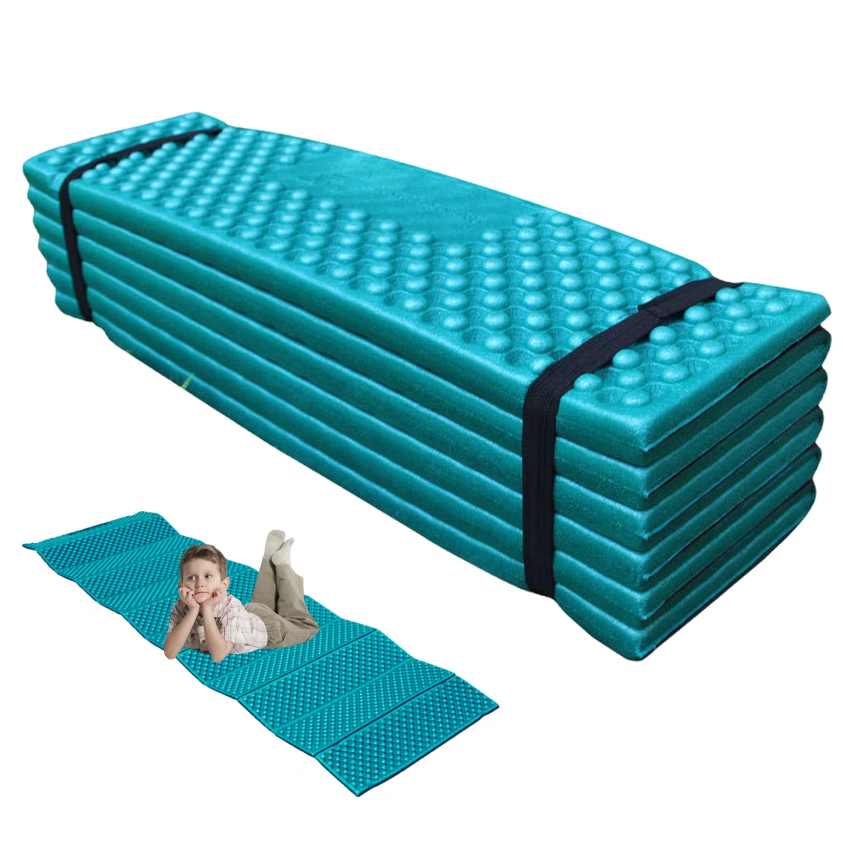 Pesoncarl ultralight foldable sleeping pad ready for backpacking trips.