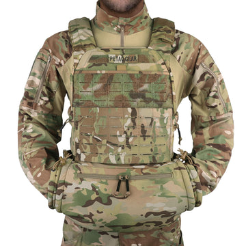 PETAC GEAR vest attachment close-up with secure hook and loop system