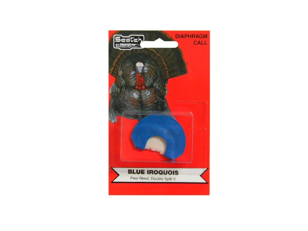 Pete Rickard Iriquois blue four-reed double split-V turkey mouth call for realistic field calls