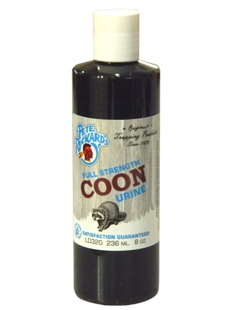 Pete Rickard raccoon urine hunting scent 8oz bottle for trapping and hunting success