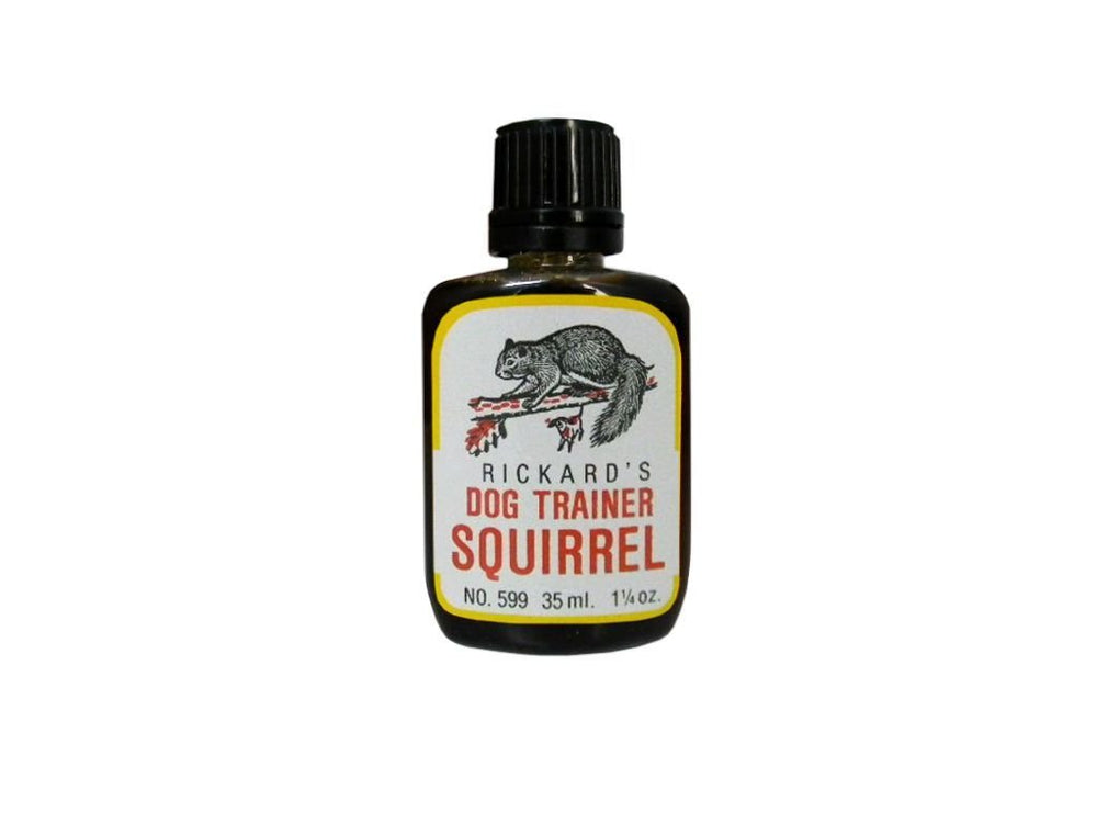 Pete Rickard Squirrel Dog Training Scent bottle ready for field training and conditioning