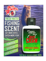 Pete Rickard's Freshwater Crazy Craw Scent 2oz bottle close-up