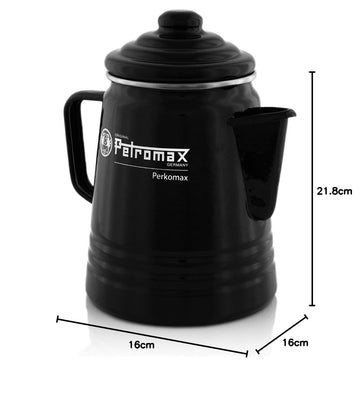 Petromax black enamelled steel pot offers nostalgic design and durability.