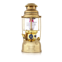 Petromax polished brass housing of the manometer reflects durable, long-lasting design