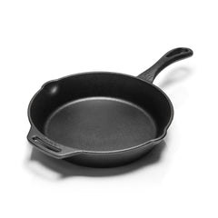 Petromax cast iron fire skillet, 10-inch top view, ideal for searing over campfire