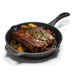 Petromax cast iron fire skillet 14-inch delivers even heat for campfire cooking.