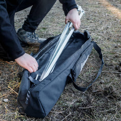 Petromax Cooking Tripod Bag external pocket and mesh pockets for extra storage