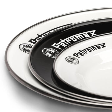 Petromax enamel dinnerware 2-pack, durable plates for home or outdoors